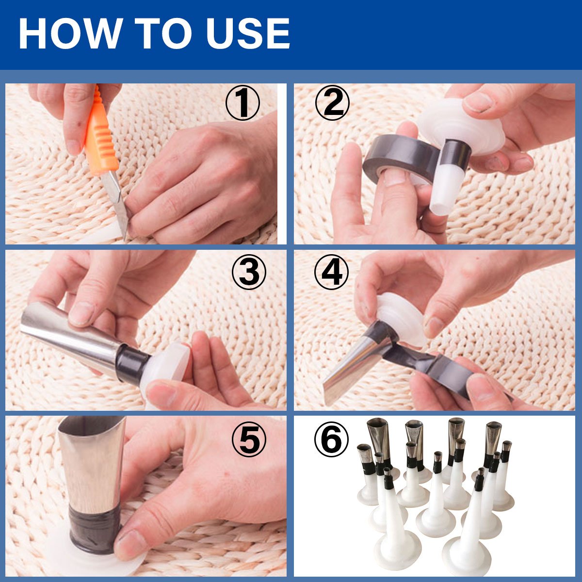 Easy Caulking Nozzle Applicator Finishing Tool - 14 Piece Set