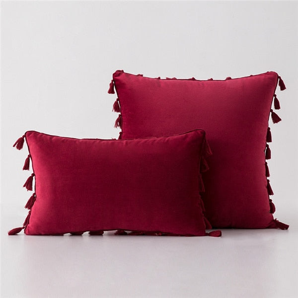 The Boho Velvet Tassel Pillow Cover Collection