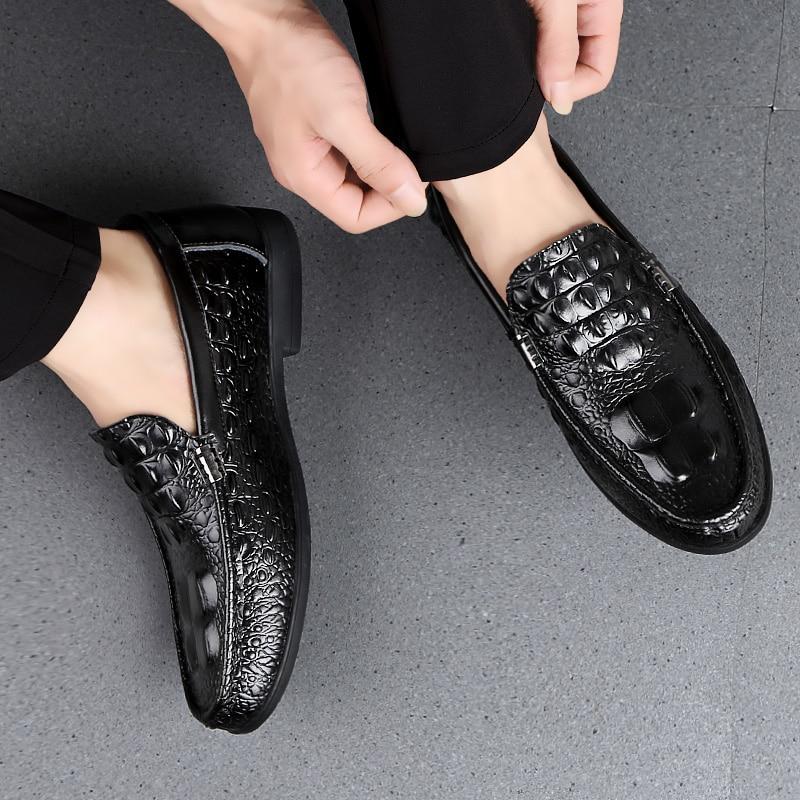 Men's Crocodile Business Leather Loafers