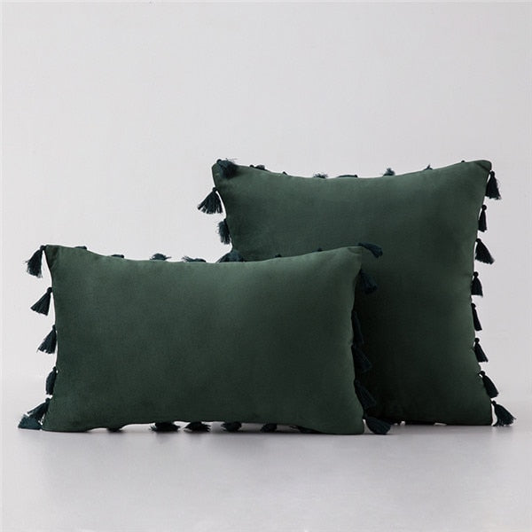 The Boho Velvet Tassel Pillow Cover Collection