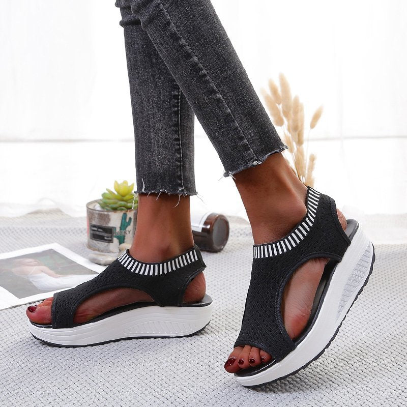 Wenkouban Plus Size Sandalen Damen 2023 Mode Lässige Plateausandalen Damenschuhe Komfort Sommer Weiche Sportsandalen Atmungsaktive Turnschuhe 