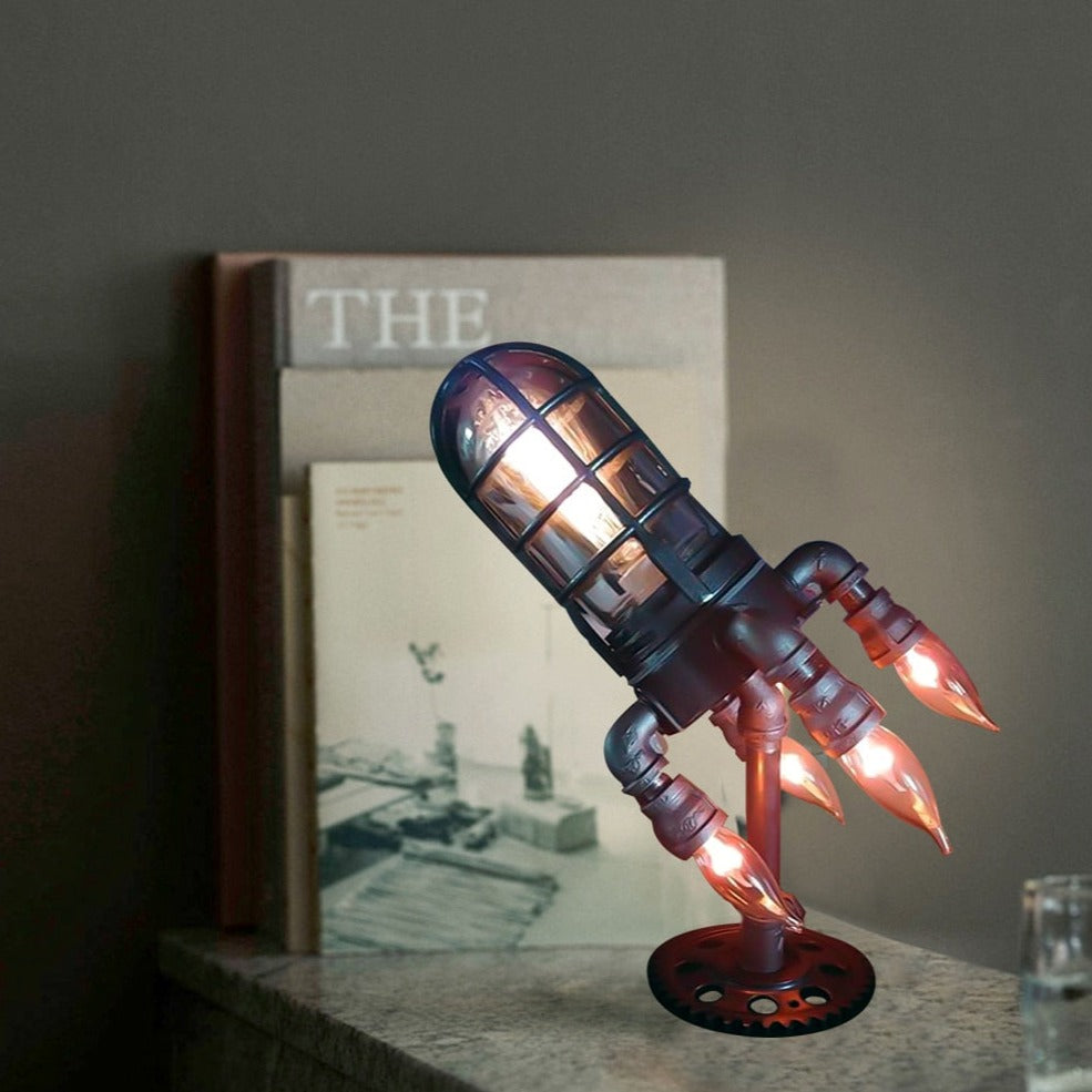 ArtZ® Steampunk-Raketen-Tischlampe