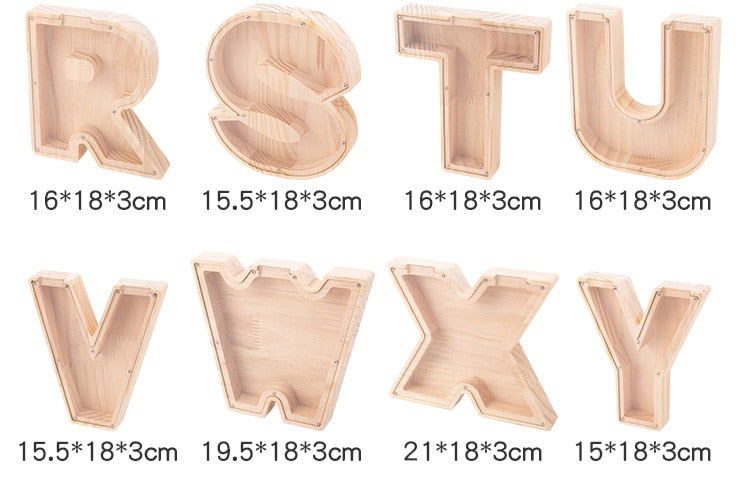 🔥 Last Day Promotion - Wooden Letter Piggy Bank - Gift For Kids