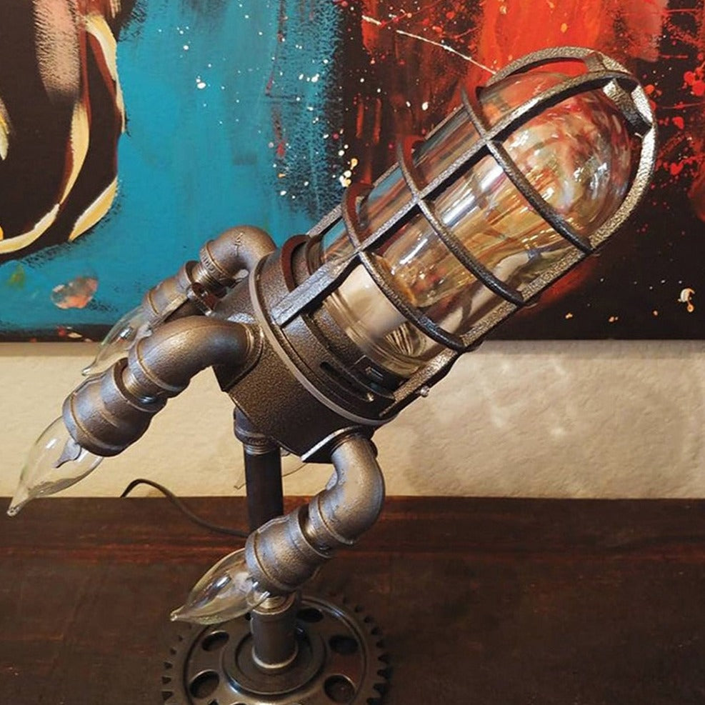 ArtZ® Steampunk-Raketen-Tischlampe