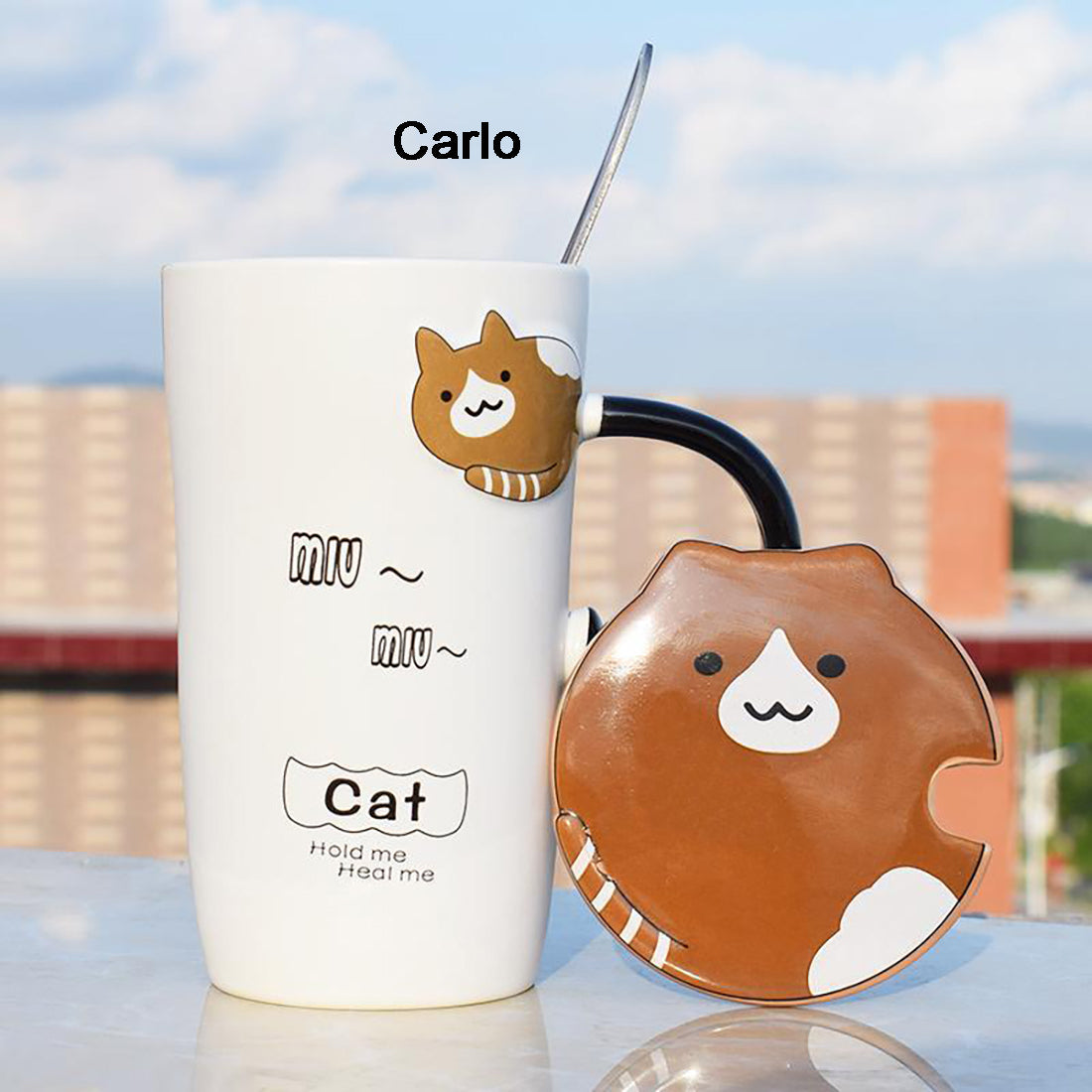 Lindo gato tazas de cerámica