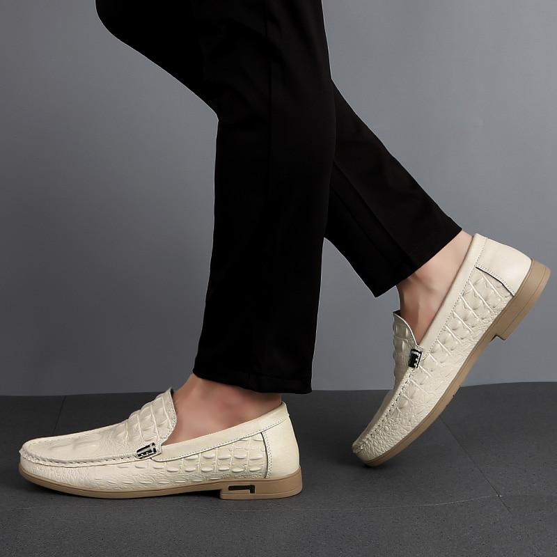 Men's Crocodile Business Leather Loafers