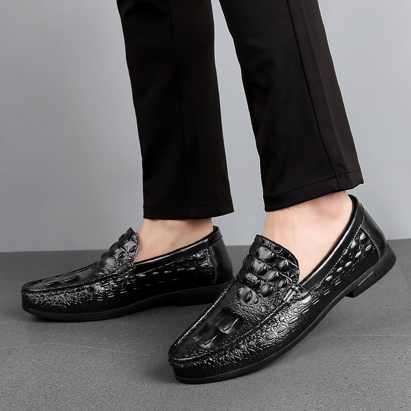 Men's Crocodile Business Leather Loafers