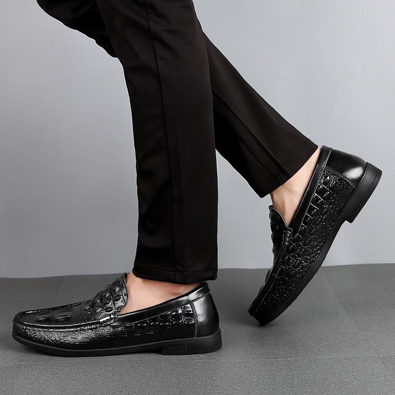 Men's Crocodile Business Leather Loafers