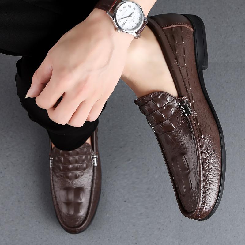 Men's Crocodile Business Leather Loafers