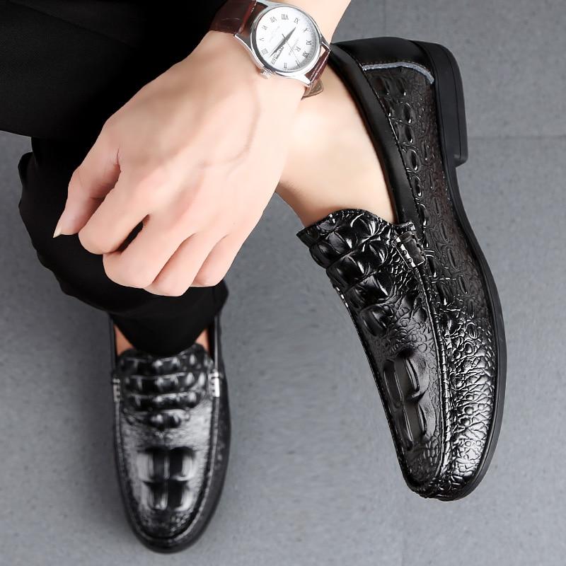 Men's Crocodile Business Leather Loafers