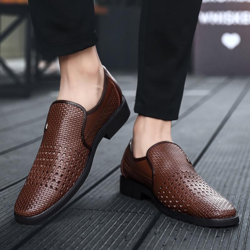 Men's Summer Genuine Leather Loafers Plus Size