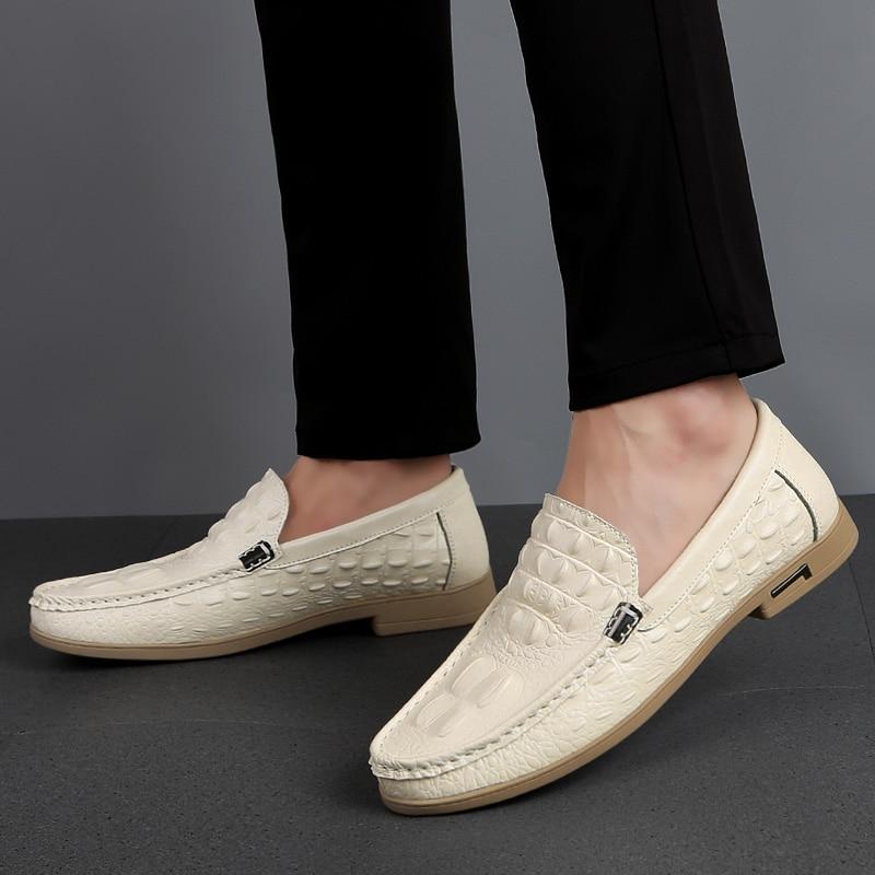 Men's Crocodile Business Leather Loafers