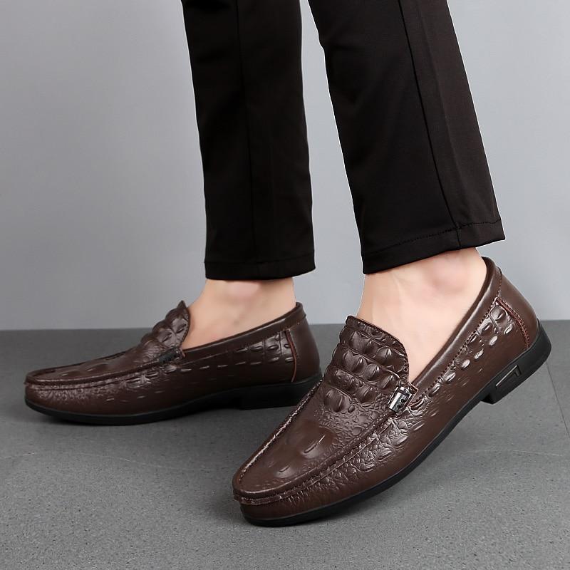 Men's Crocodile Business Leather Loafers