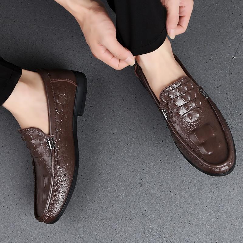 Men's Crocodile Business Leather Loafers