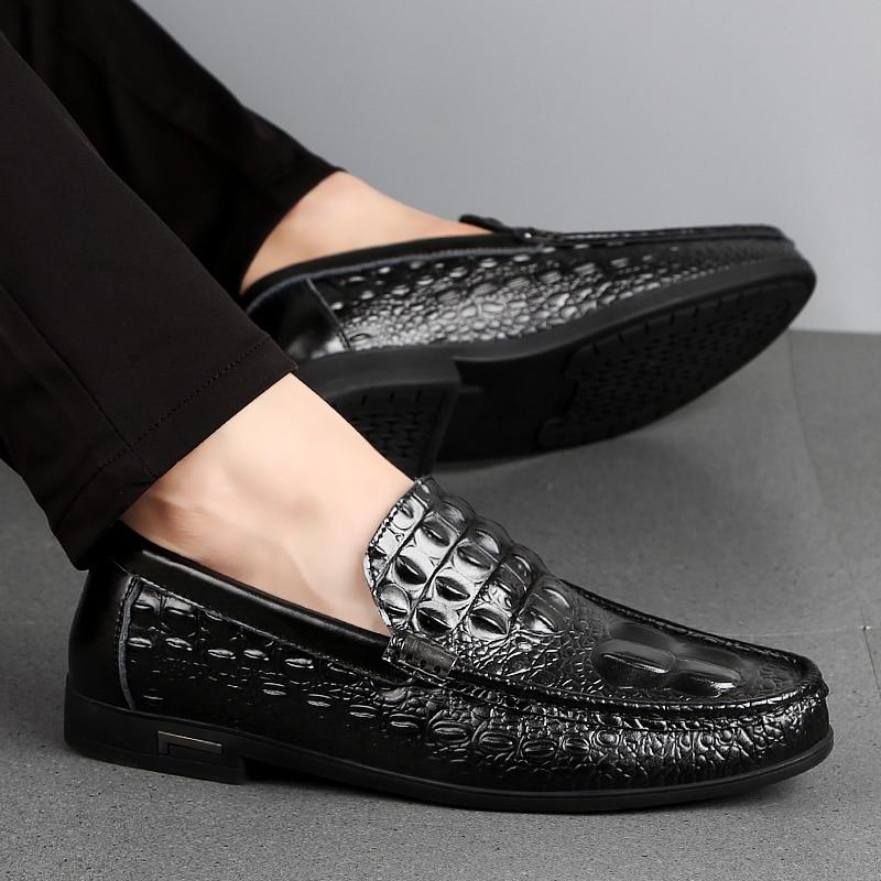 Men's Crocodile Business Leather Loafers