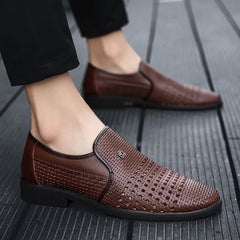 Men's Summer Genuine Leather Loafers Plus Size