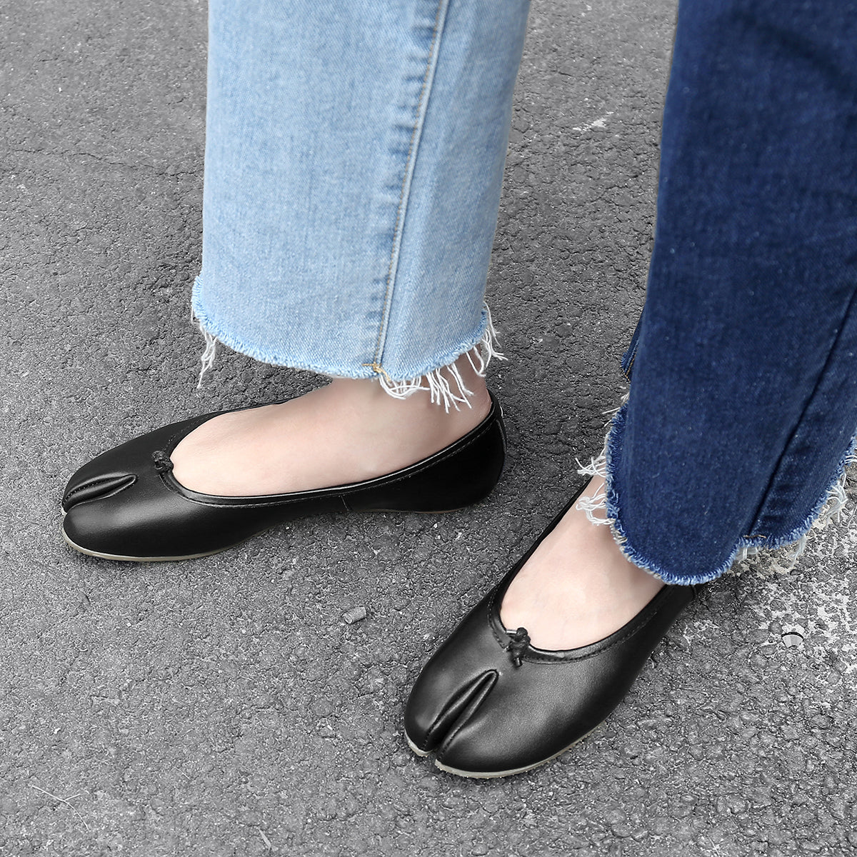 Tabi Ballerina Shoes Womens Leather Slip On Loafers