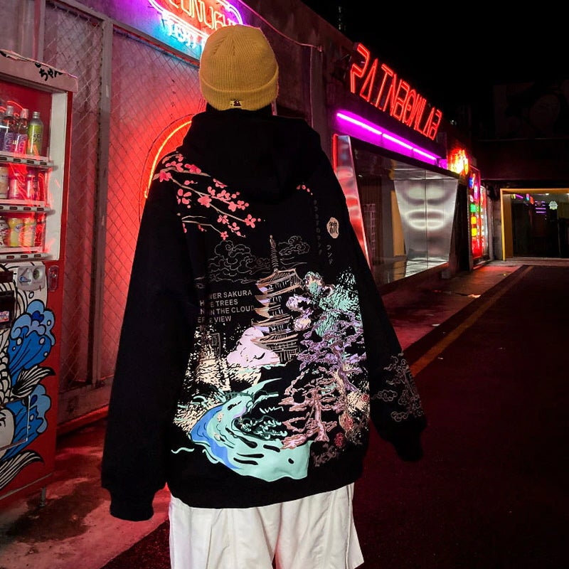 Harajuku Style Japanese Landscape Hoodie