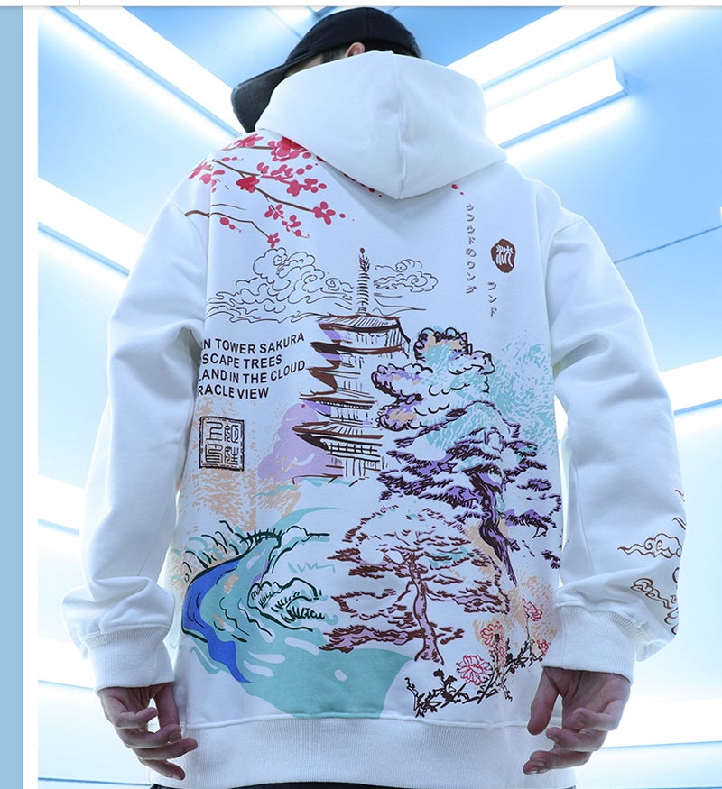 Harajuku Style Japanese Landscape Hoodie