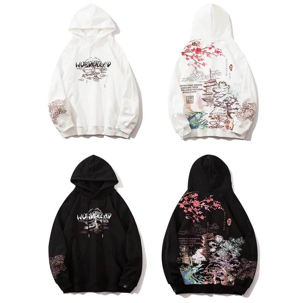 Harajuku Style Japanese Landscape Hoodie