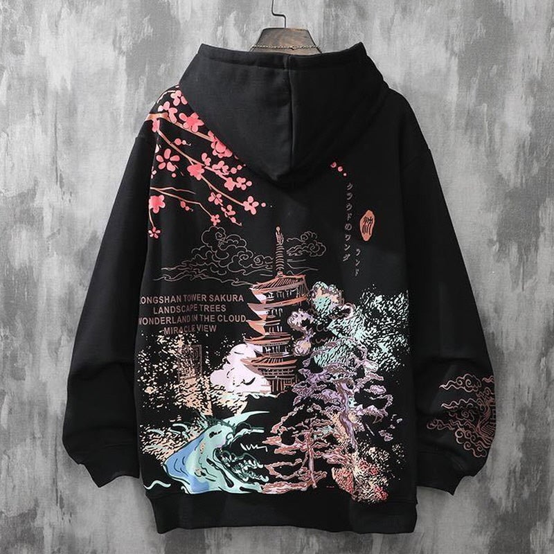 Harajuku Style Japanese Landscape Hoodie