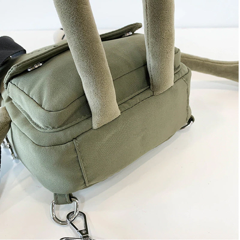 Cute Frog Zipper Canvas Crossboby Bag