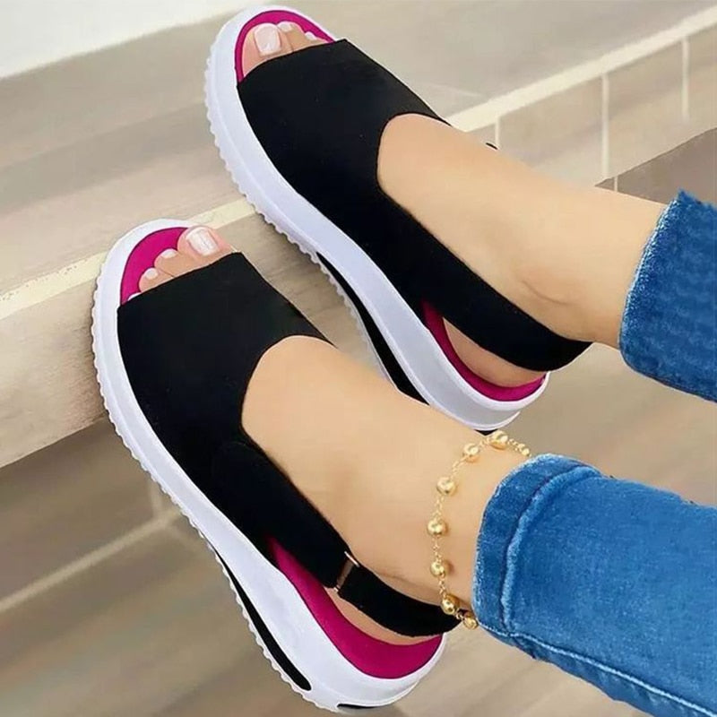 Wenkouban Women Sandals 2022 Heels Sandals Peep Top Summer Shoes Women Platform Sandals Soft Wedges Shoes Sandalias Mujer Casual Footwear