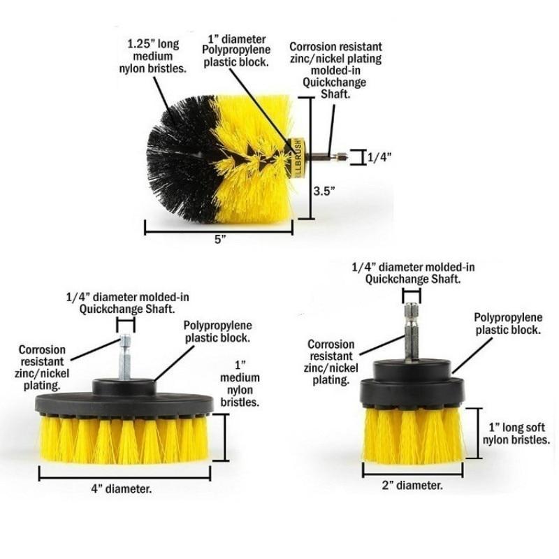 【63 % RABATT】Bohrbürstenschrubber – 3-teiliges Set 