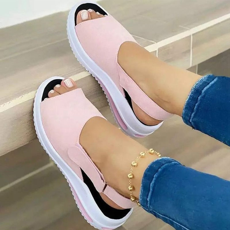 Wenkouban Women Sandals 2022 Heels Sandals Peep Top Summer Shoes Women Platform Sandals Soft Wedges Shoes Sandalias Mujer Casual Footwear