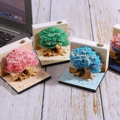 Omoshiroi Block Tree House Model Notepad 3D Memo Pad