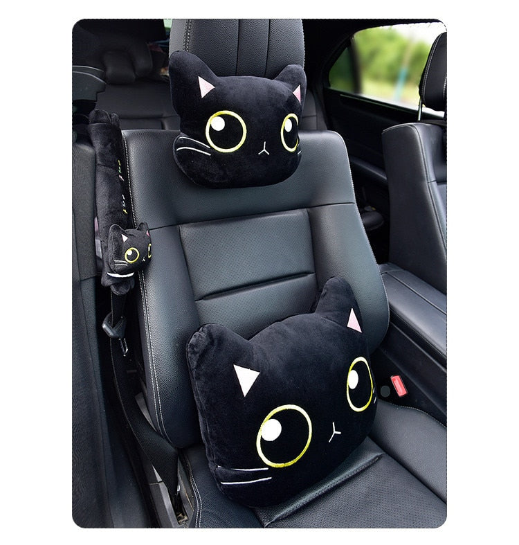 Accesorios para coche Kawaii Cute Cat- Almohada para el cuello