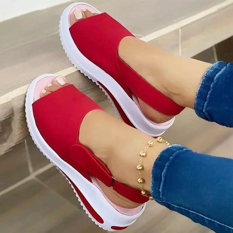 Wenkouban Women Sandals 2022 Heels Sandals Peep Top Summer Shoes Women Platform Sandals Soft Wedges Shoes Sandalias Mujer Casual Footwear