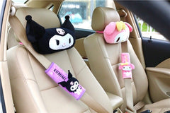 Kuromi My Melody inspirado en el reposacabezas del cuello del coche, almohadas, fundas para cinturones de seguridad, accesorios