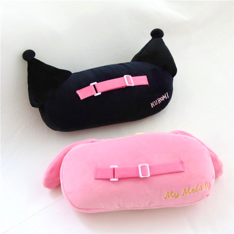 Kuromi My Melody inspirado en el reposacabezas del cuello del coche, almohadas, fundas para cinturones de seguridad, accesorios