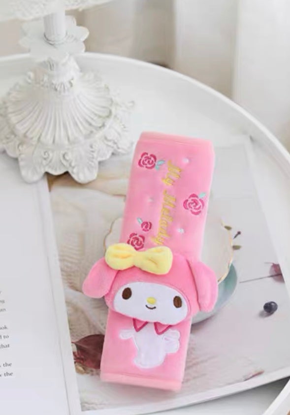 Kuromi My Melody inspirado en el reposacabezas del cuello del coche, almohadas, fundas para cinturones de seguridad, accesorios