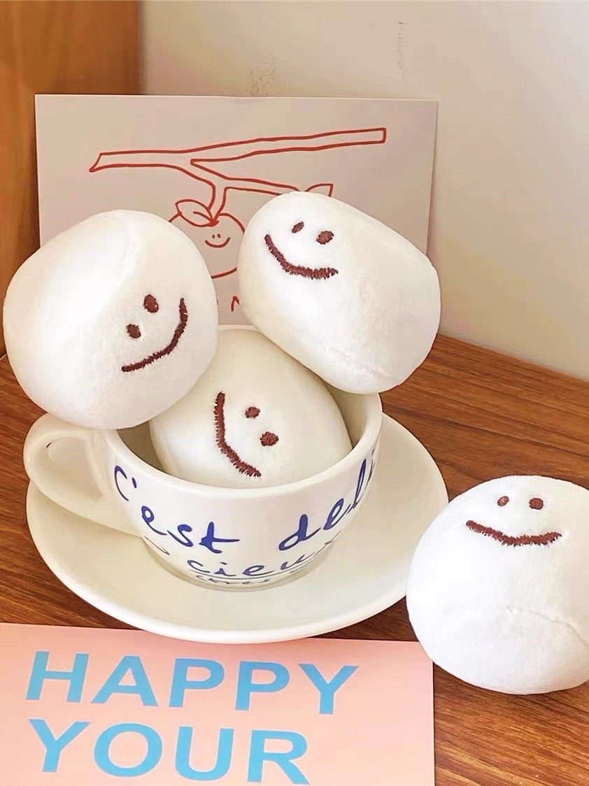 Süßes Destress Smiley Marshmallow Mini-Plüschtier