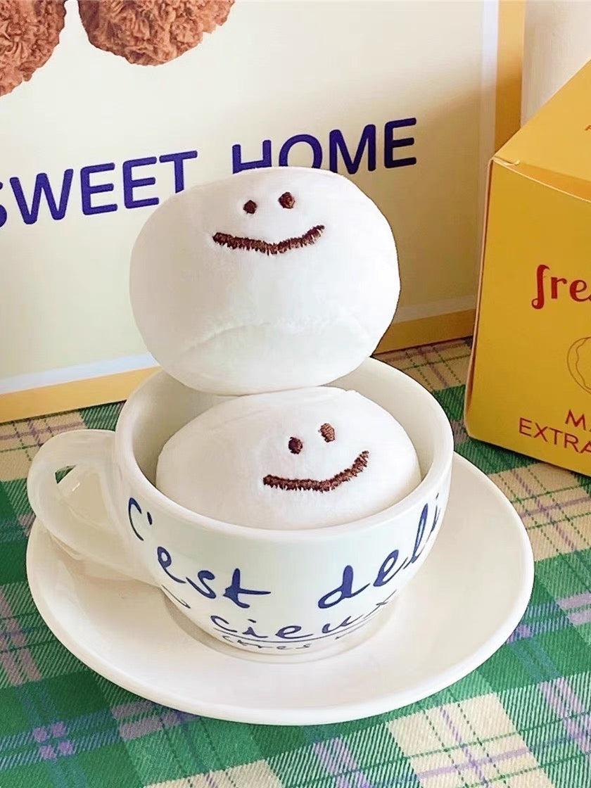 Süßes Destress Smiley Marshmallow Mini-Plüschtier