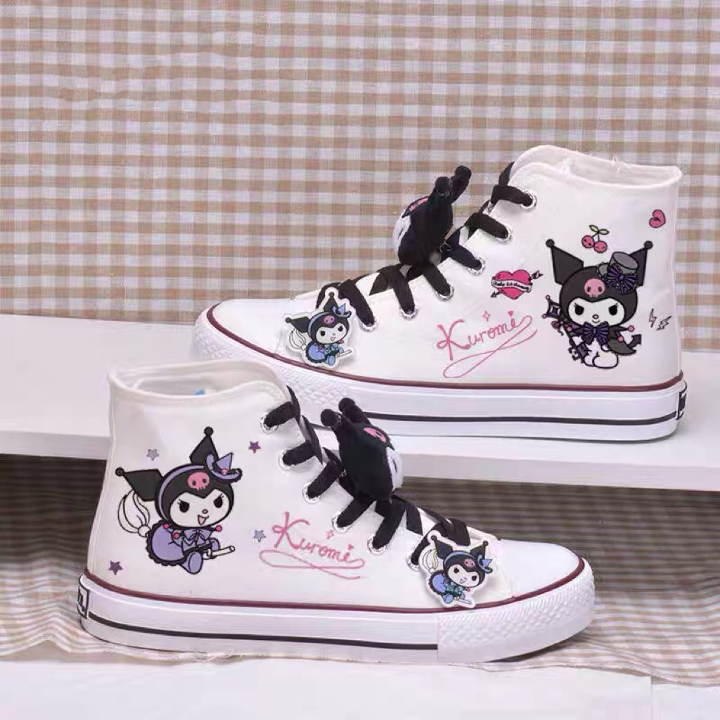 Pareja Mujeres Hombres Kawaii Estudiante High Top Canvas