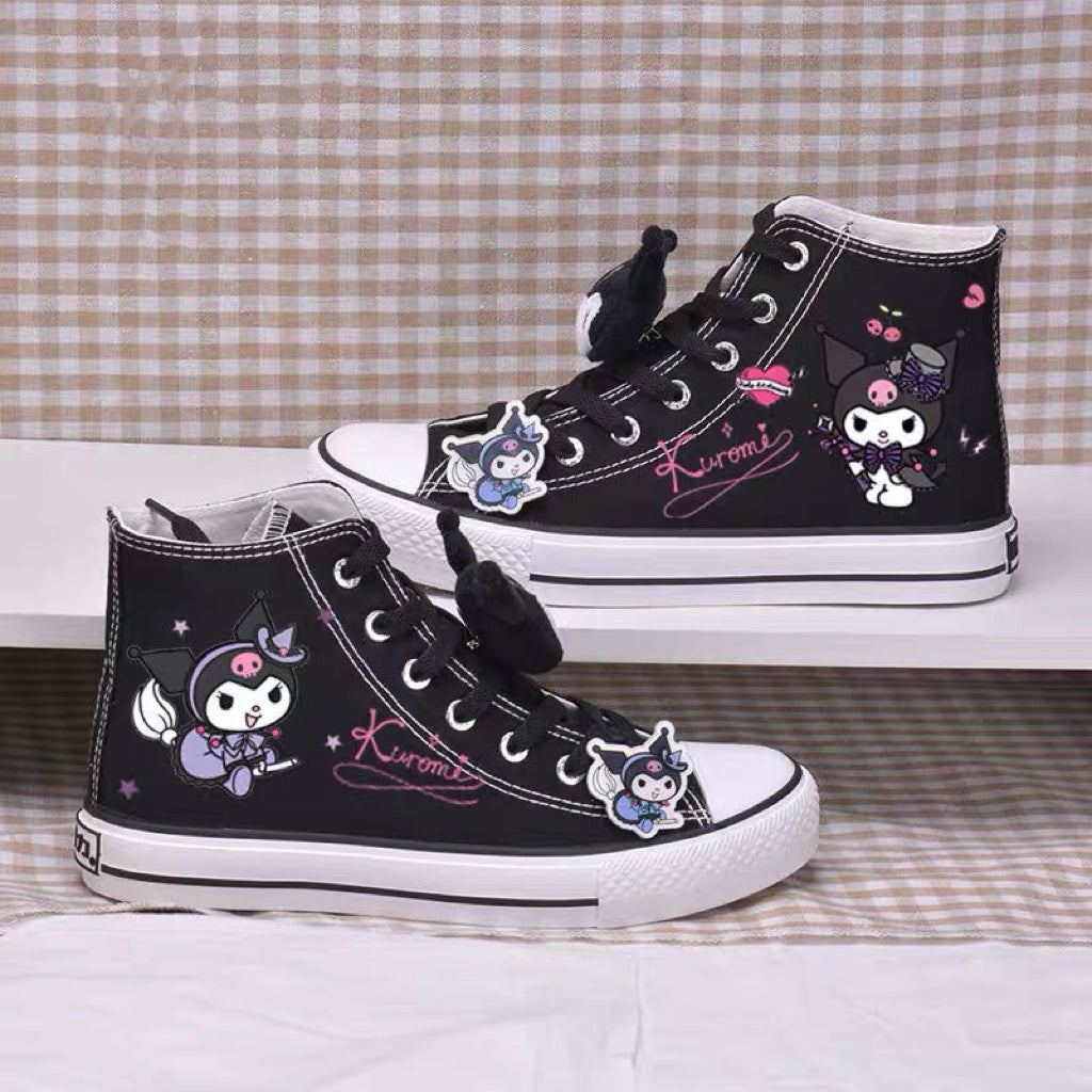 Paar Frauen Männer Kawaii Student High Top Canvas