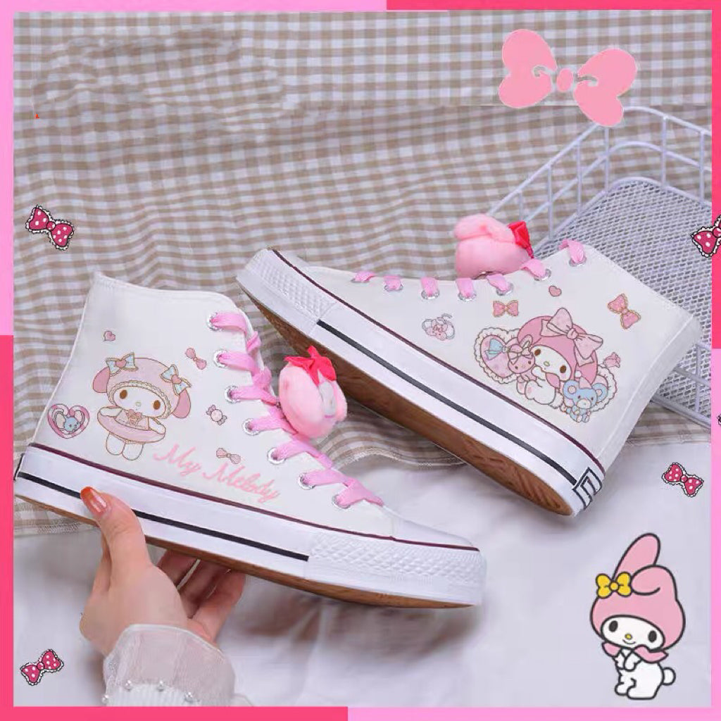 Pareja Mujeres Hombres Kawaii Estudiante High Top Canvas