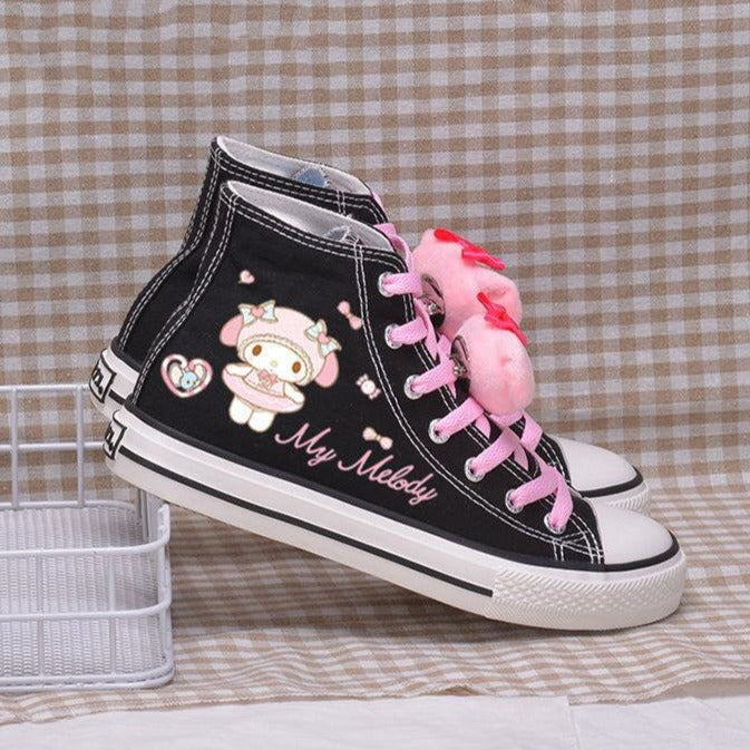 Pareja Mujeres Hombres Kawaii Estudiante High Top Canvas