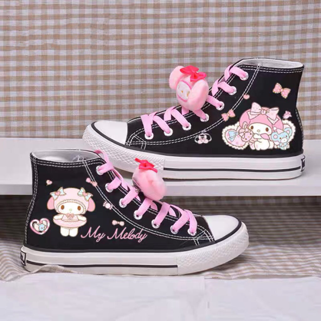 Paar Frauen Männer Kawaii Student High Top Canvas