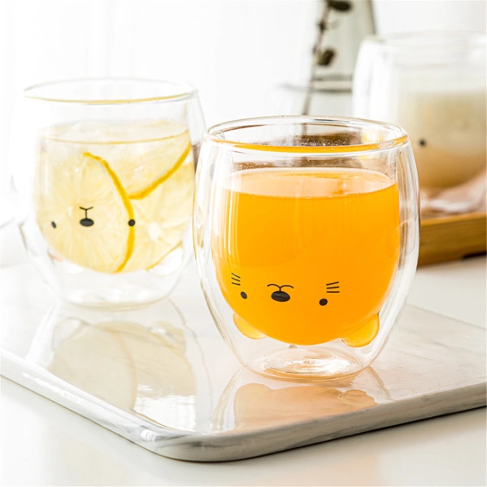 Kawaii Cartoon Cute Double Wall Glass