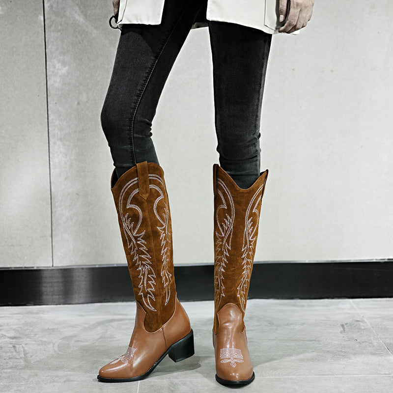 Womens Knee High Western Cowboy Boots