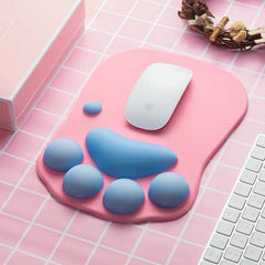 Creative Paw Shape 3D Mouse Pad with Wrist Support