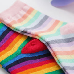 Women's Stripes Cute Rainbow Socks 2 pairs