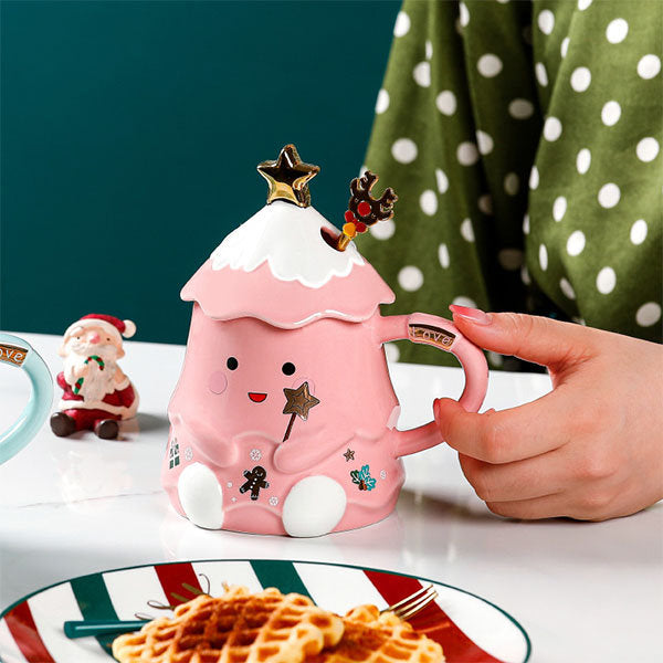 Cute Christmas Tree Shaped Ceramic Mug