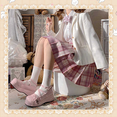 Lolita Criss and Cross Platform Round Toe Shoes