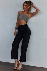 Studio 54 Diamante Crop Top Silver