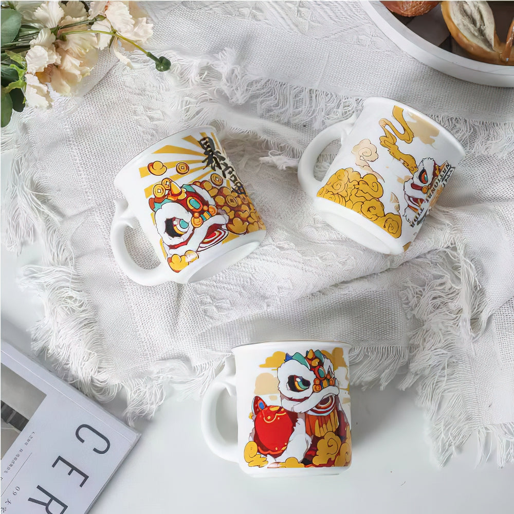 Lion Dance New Bone Campfire Coffee Mug Tea Cup 380 ml